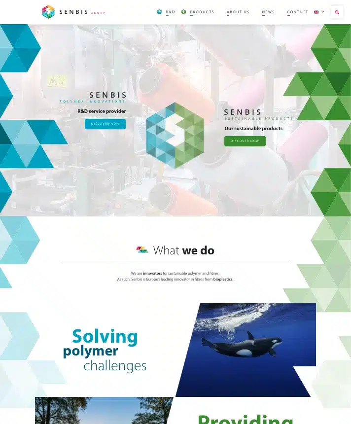 Case Senbis Polymer Innovations B.V ontwerp website