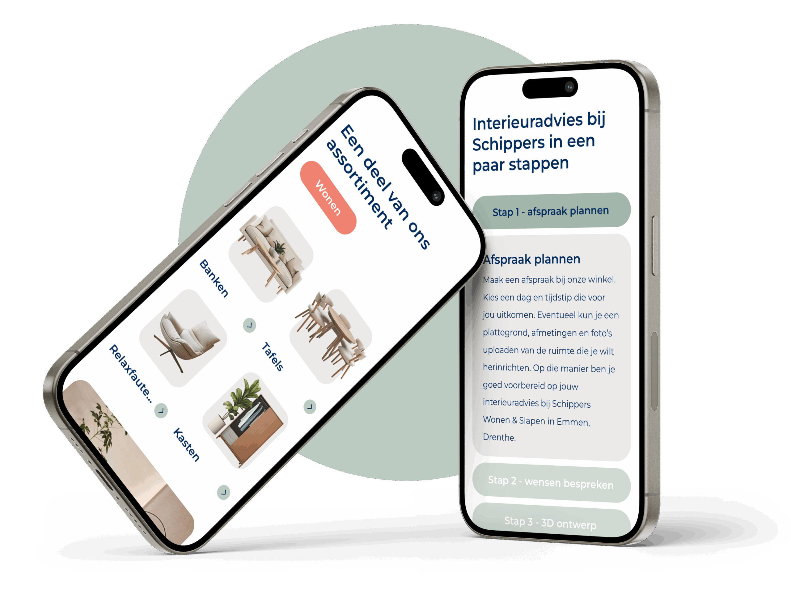 Schippers mobiele weergave website